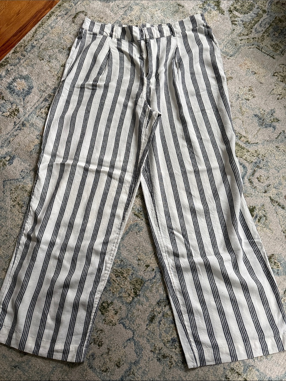 a new day White and Black Vertical Stripe Wide Leg Trousers